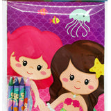 Mermaids Coloring Books with Crayons – Set of 6 or 12