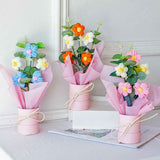 Lighted Crochet Daisy Bouquet