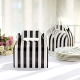 Striped Gable Treat Boxes, Black & White (25 Pack)
