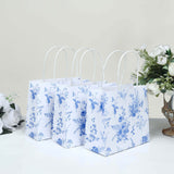 French Toile Gift Bags, Blue (12 Pack)