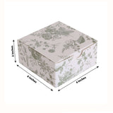 French Toile Favor Boxes, Sage Green (25 Pack)