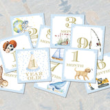 Watercolor Baby Boy Milestone Cards