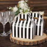 Striped Gable Treat Boxes, Black & White (25 Pack)