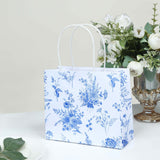 French Toile Gift Bags, Blue (12 Pack)