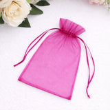 Fuchsia Organza Favor Bags, 5" x 7" (100 Pack)