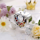 Heart Carriage Candy Boxes, Silver (12 Pack)