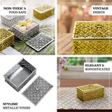 Vintage Rectangular Candy Boxes, Gold (12 Pack)