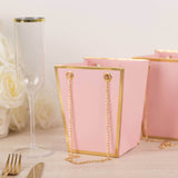 Pink Flower Gift Bags with Chain Handles (6 Pack)