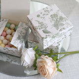 French Toile Favor Boxes, Sage Green (25 Pack)