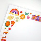 Retro, Funky, 70s & 90s Nostalgia 5x7" Notepad