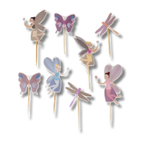 Garden Fairy & Dragonfly Birthday Cupcake Topper (8pcs)