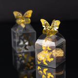 Clear Candy Boxes with Gold Butterfly Top (25 Pack)