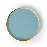 Gold Light Blue Paper Plate (8pcs)