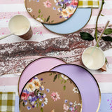 Gold Light Blue Paper Plate (8pcs)