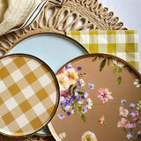 Gold Light Blue Paper Plate (8pcs)