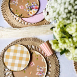 Gold Matte Plaid Paper Dessert Plate (8pcs)