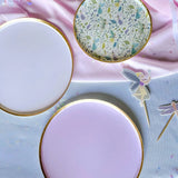 Gold Pink Paper Plate (8pcs)