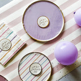 Gold Purple Paper Plate (8pcs)