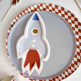 Gray Blue Paper Party Plate (8pcs)