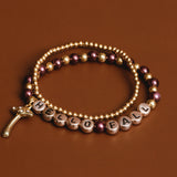 HELLO FALL Mixed Metal Letter & Pearl Beads with Gold Fox Charm DIY Jewelry Jar