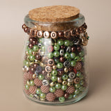 HELLO FALL Mixed Metal Letter & Pearl Beads with Gold Fox Charm DIY Jewelry Jar