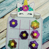 Unicorn Tic Tac Toe Game Board and Pieces