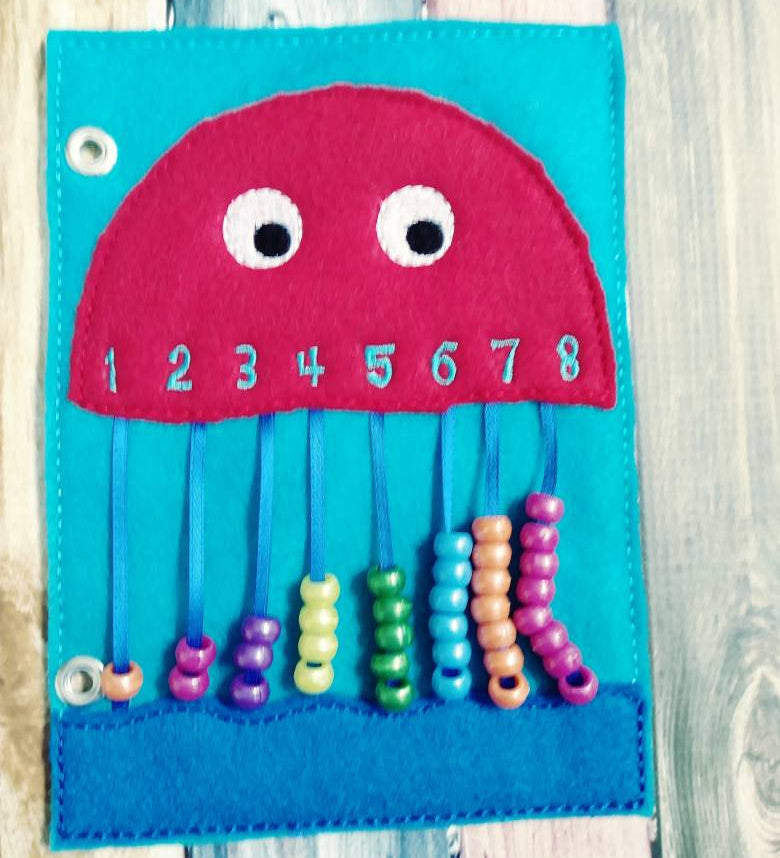 Felt Jellyfish Counting Quiet Book Page