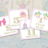 Pink Gingham Baby Girl Milestone Cards