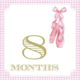 Pink Gingham Baby Girl Milestone Cards