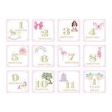 Pink Gingham Baby Girl Milestone Cards