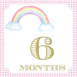 Pink Gingham Baby Girl Milestone Cards