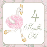 Elegant Watercolor Baby Girl Milestone Cards