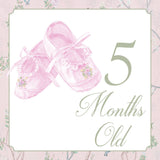 Elegant Watercolor Baby Girl Milestone Cards