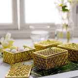 Vintage Rectangular Candy Boxes, Gold (12 Pack)