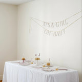 It’s a Girl & Oh Baby Pink Baby Shower Banner – Gold Foil