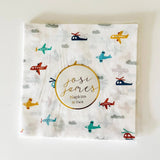 Airplane Party Lunch Napkins for Kids Birthday, 6.5 Inch (24 Pack)