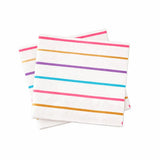 Large Striped Pastel Paper Lunch Napkins (16pcs)