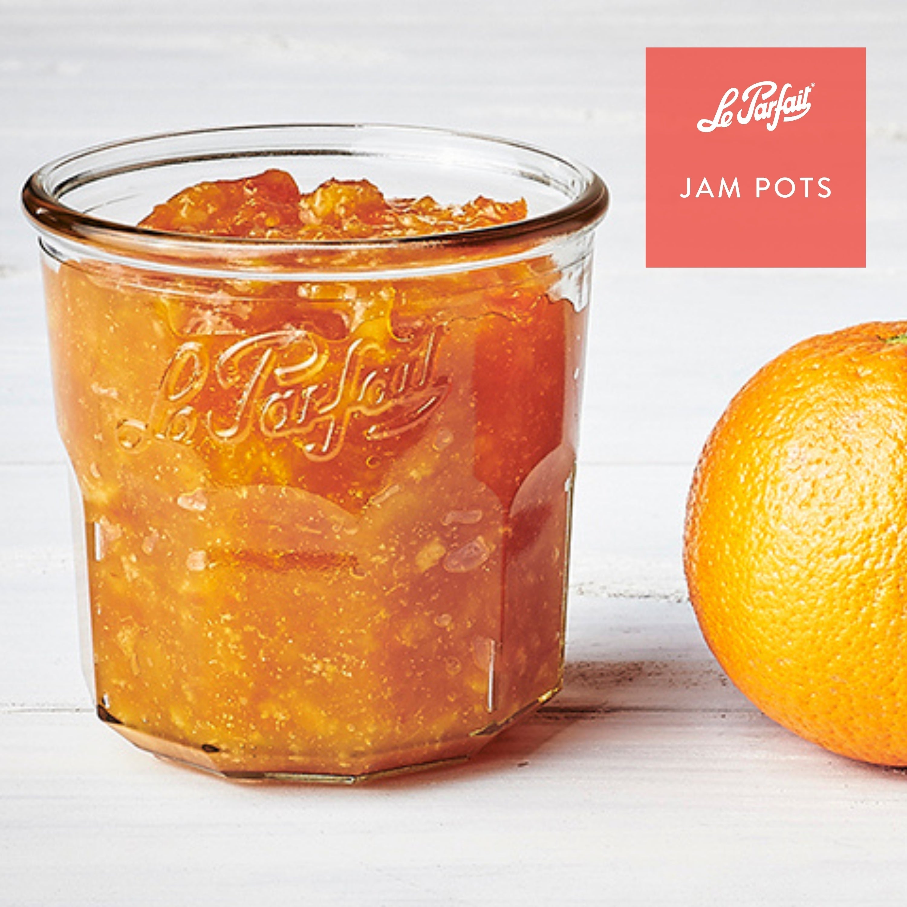 Le Parfait Jam Pots, French Glass Pots with Snap-On Covers