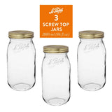 Le Parfait Screw Top Jars, French Glass Storage Jars with Colorful Airtight Screw Lids