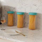Le Parfait Screw Top Jars, French Glass Storage Jars with Colorful Airtight Screw Lids