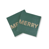 Merry Green Christmas Beverage Napkins (24pcs)
