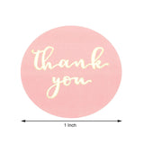 Gold Foil Thank You Stickers on Pink (Roll of 500)