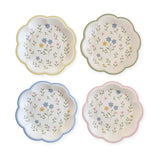 Pastel Floral Scalloped Dessert Plates – 12pcs (4 of Each Color)