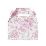 French Toile Gable Treat Boxes, Pink (25 Pack)
