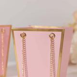 Pink Flower Gift Bags with Chain Handles (6 Pack)