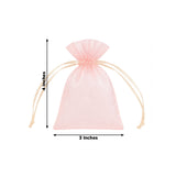 Blush Organza Favor Bags, 3" x 4" (100 Pack)