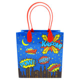 Superhero Text Party Favor Bags - Set of 6 or 12