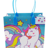 Blue Unicorn Party Favor Bags Treat Bags - Set of 6 or 12