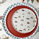 Premium Checkered Blue Plate (12pcs)