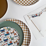 Premium Checkered Gold Matte Plate (8pcs)